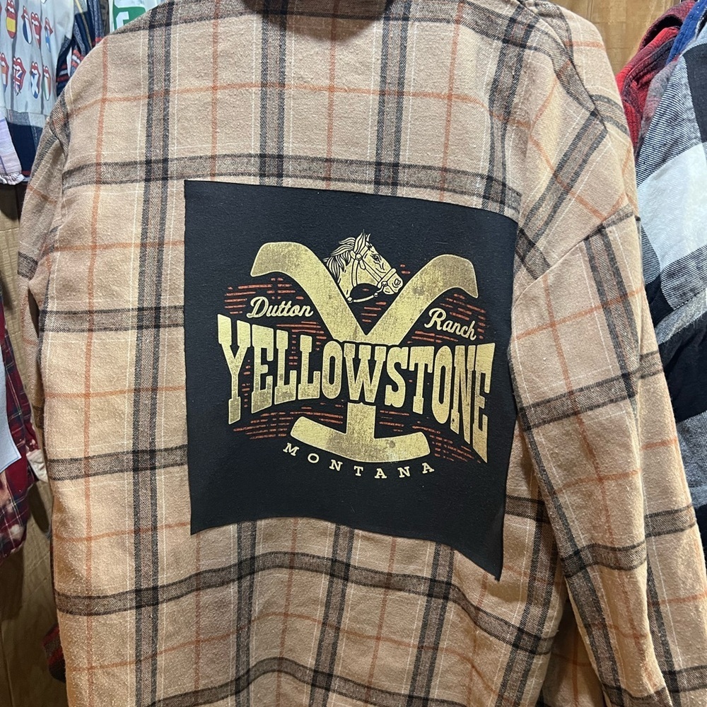 Upcycled Yellowstone flannel